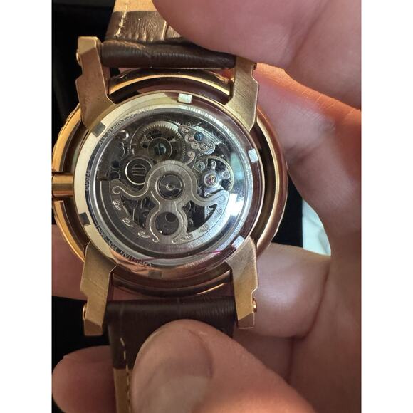 CHRISTIAN VAN SANT MEN'S DOME SILVER DIAL WATCH - CV0744 - Brown Leather Band - Picture 5 of 6